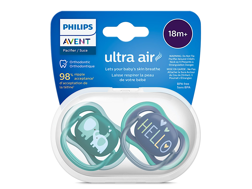 پستانک ارتودنسی دو عددی نوزادی بالای 18 ماه مدل ultra air فیلیپس اونت philips avent