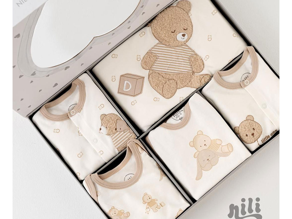 ست بیمارستانی 13 تکه نوزادی طرح خرس و خرگوش نیلی NILI