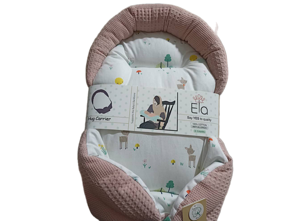 قنداق سوئیسی (آغوش گیر) نوزادی طرح پیکه درخت و آهو گلبهی  الا ELA