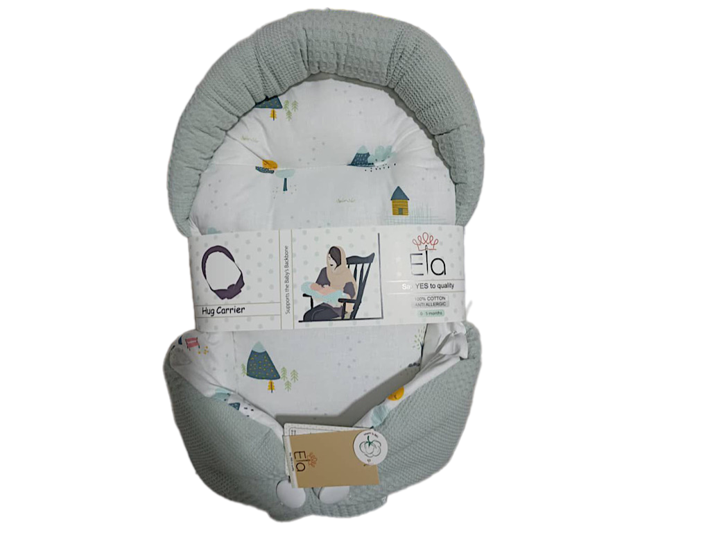 قنداق سوئیسی (آغوش گیر) نوزادی طرح پیکه بوته سبزآبی الا ELA