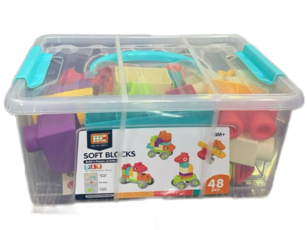 بلوک خانه سازی نرم 48 تکه اسباب بازی DIY