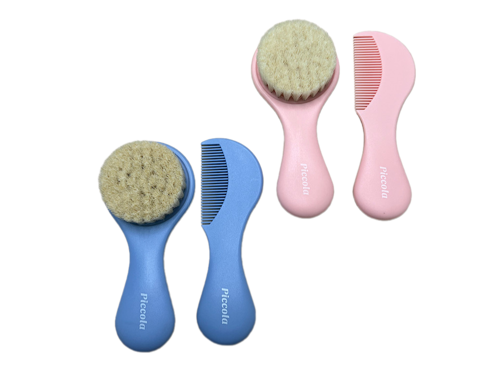 ست شانه و برس نوزادی با الیاف طبیعی piccola