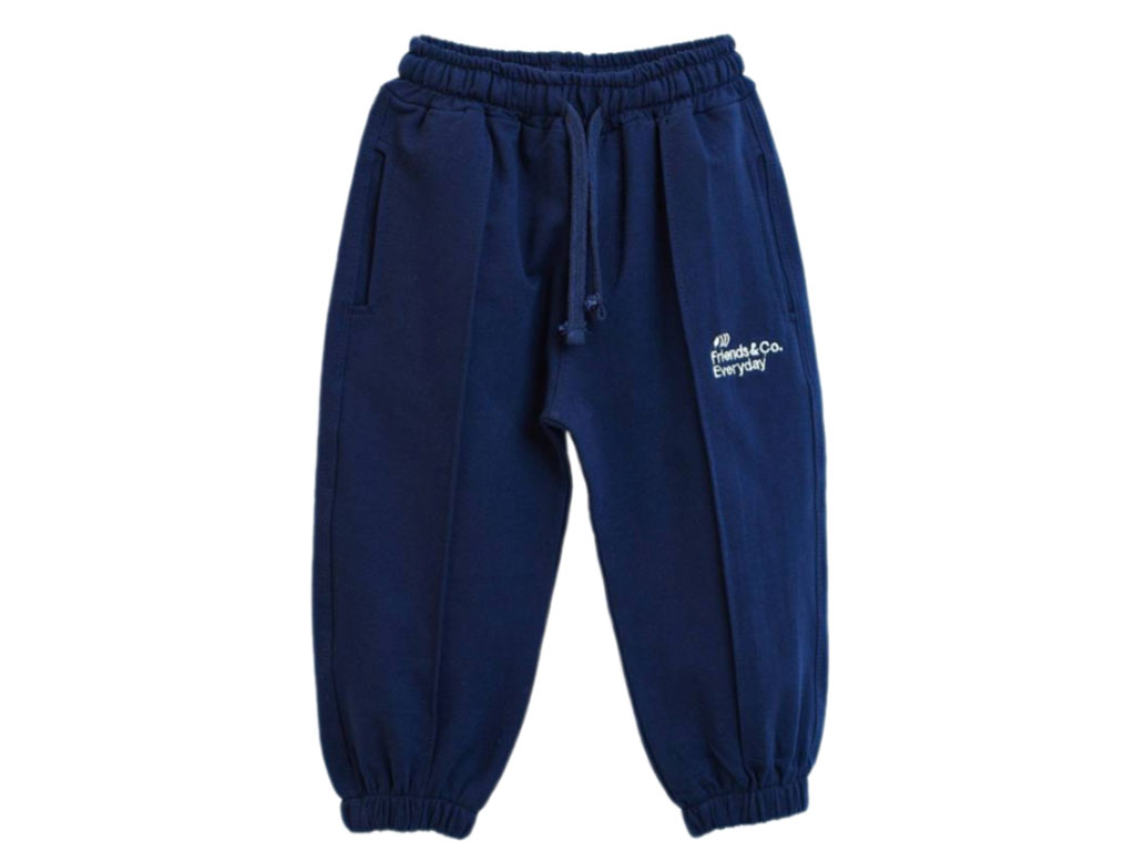 شلوار راحتی دورس مدل جاگر رنگ سرمه ای طرح friends and co بشیر Bashir