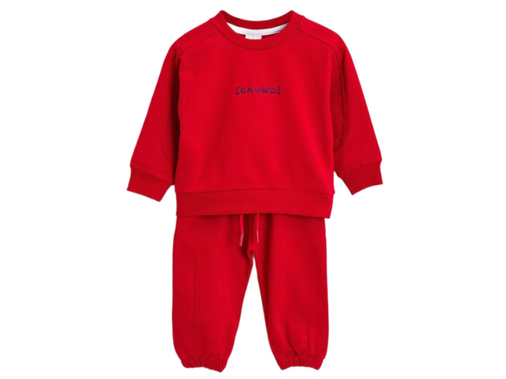 ست بلوز و شلوار دورس رنگ قرمز طرح گلدوزی شده SAVED بشیر BASHIR