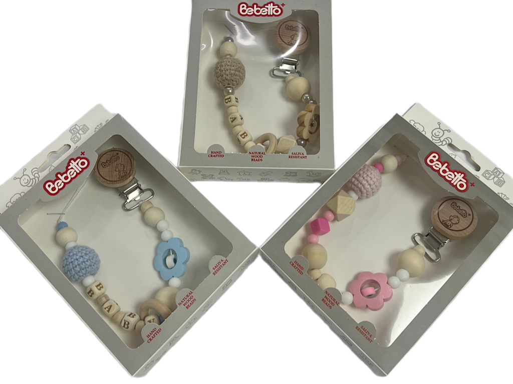 بند پستانک چوبی نوزادی BEBETTO