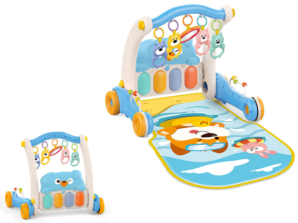 تشک بازی و واکر موزیکال نوزادی 2 در 1 طرح سگ و خرگوش هانگر huanger