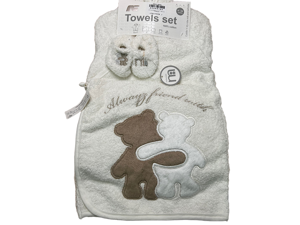ست حوله 5 تکه تدی دوقلو  نوزادی مادرکر  mothercare