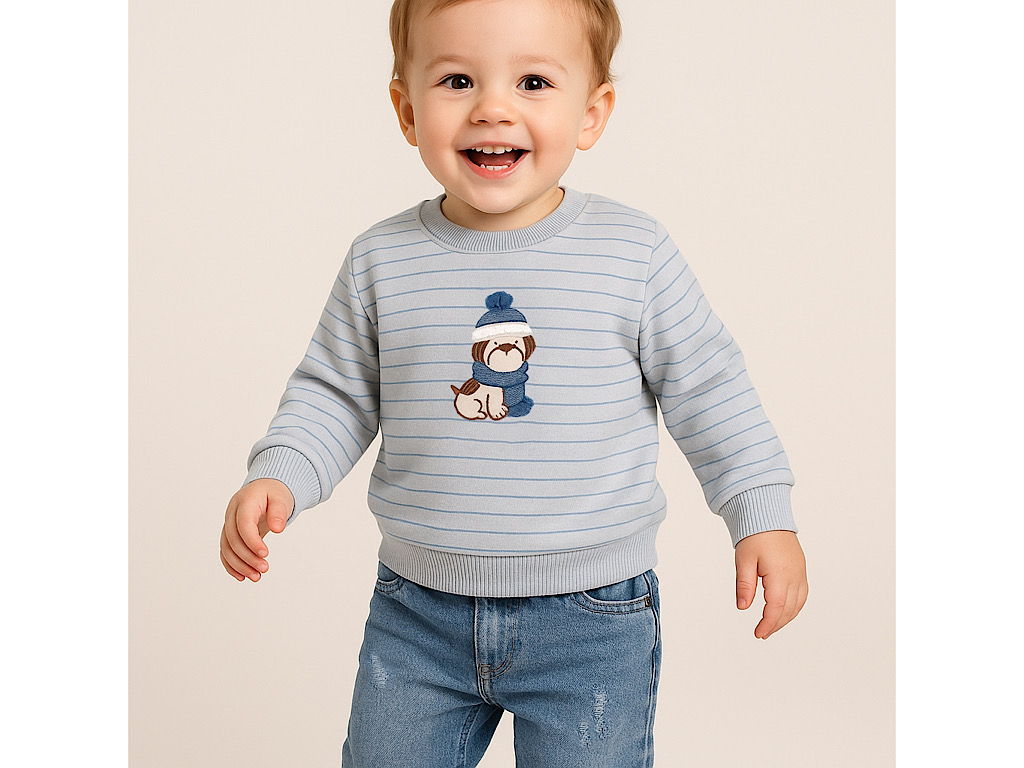 ست بلوز تو کرک با شلوار جین کمرکش نوزادی طرح Houyar پاپو papo