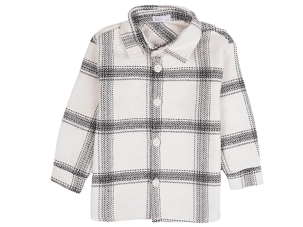 پیراهن پشمی (شکت) چهارخانه پسرانه طرح Nirvan پاپو papo