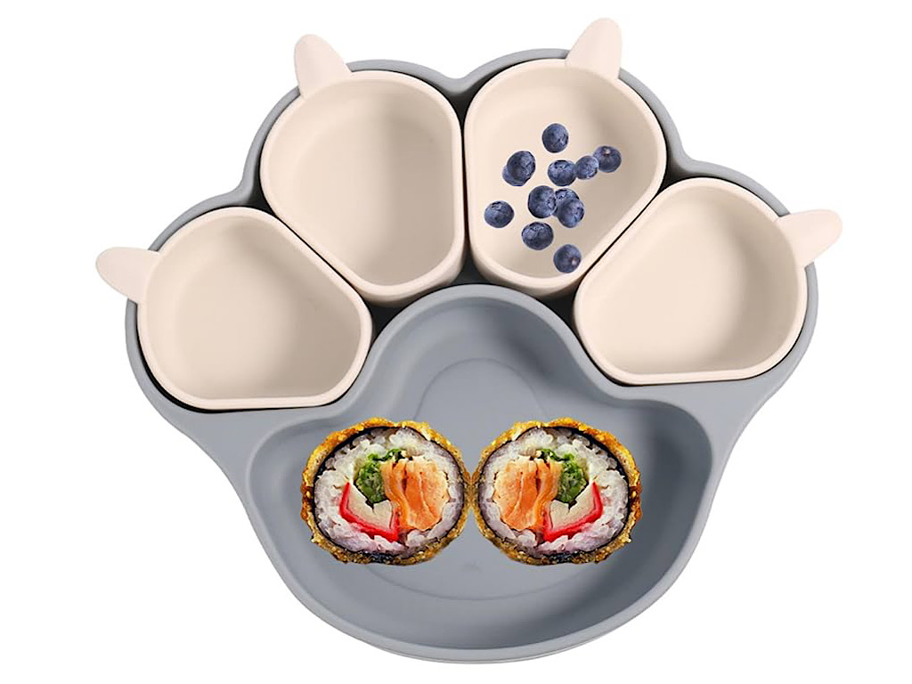 ست ظرف غذا چسبان  مدل اردور خوری  سیلیکونی طرح پنجه