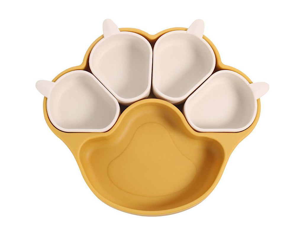 ست ظرف غذا چسبان  مدل اردور خوری  سیلیکونی طرح پنجه