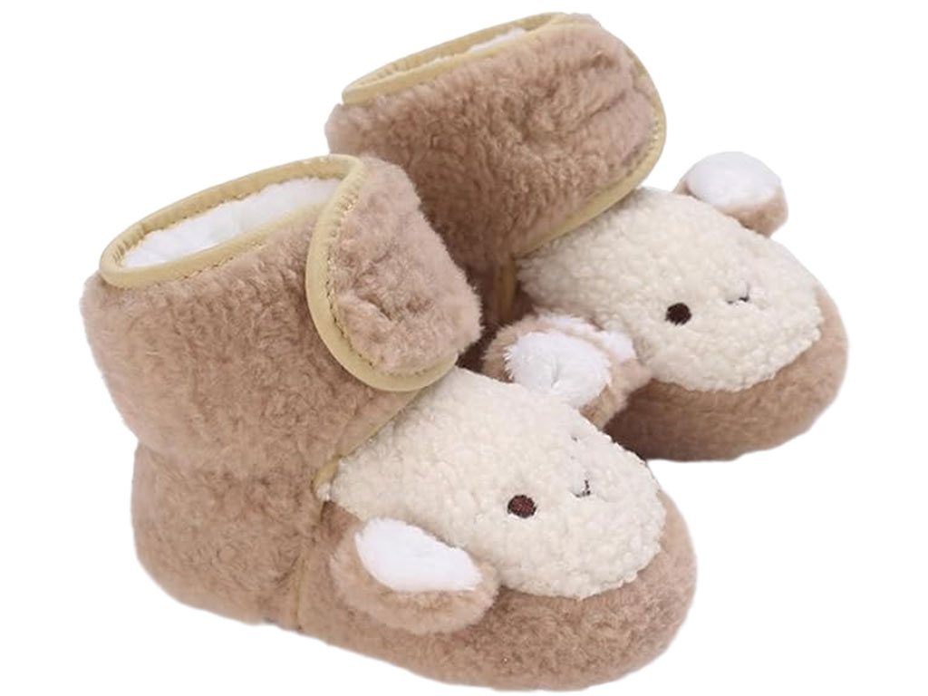 پاپوش ساق دار زمستانی استپ دار توکرکی رنگ کرم طرح ببعی