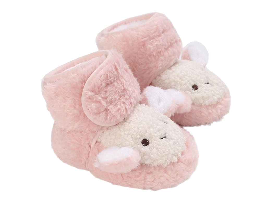 پاپوش ساق دار زمستانی استپ دار توکرکی رنگ صورتی طرح ببعی