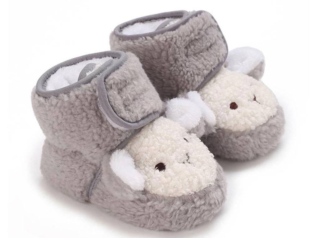 پاپوش ساق دار زمستانی استپ دار توکرکی رنگ طوسی طرح ببعی