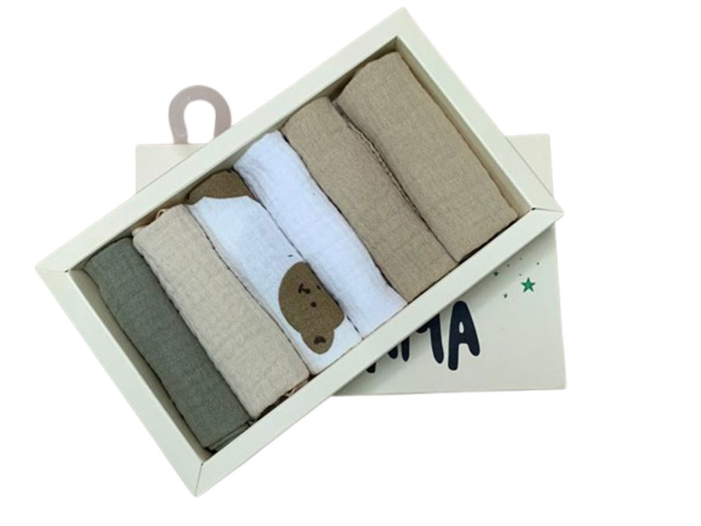 پک دستمال دهان 6 عددی نوزادی لاما lama