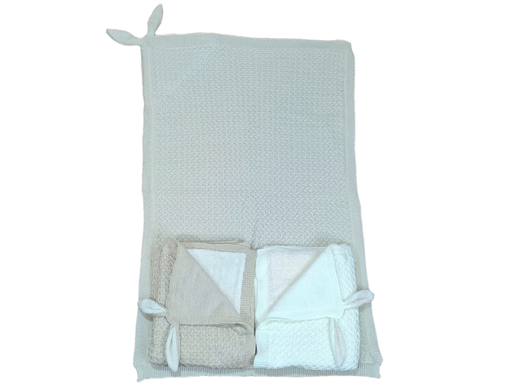 پتو بافت کلاه دار توکرکی و گوش دار آلدیانا Aldiana(83*138 cm)