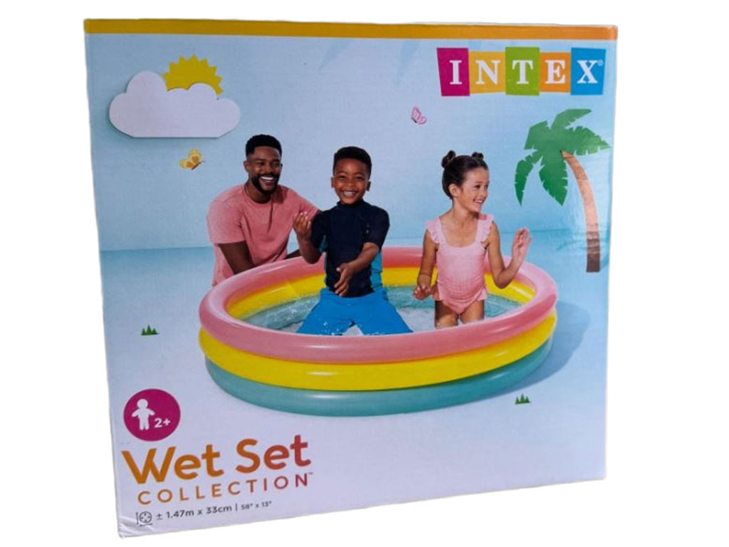 استخر بادی کودک سه رنگ اینتکس intex در اندازه 114*25 سانتی متر