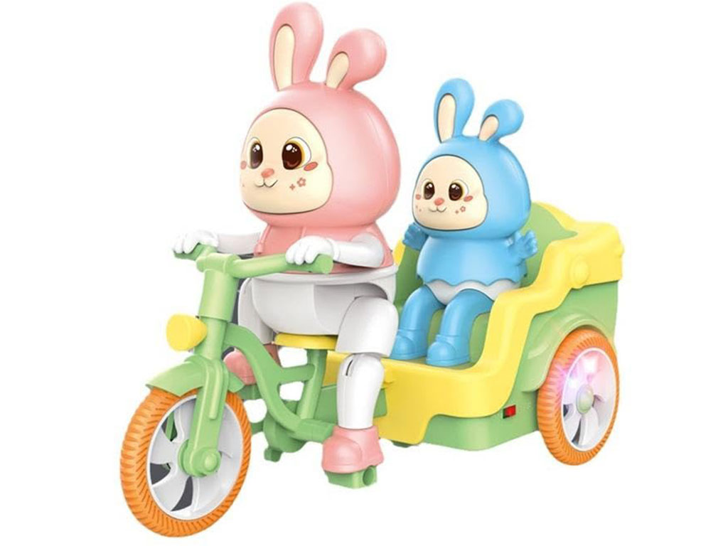 خرگوش موزیکال و چراغدار دوچرخه سوار اسباب بازی