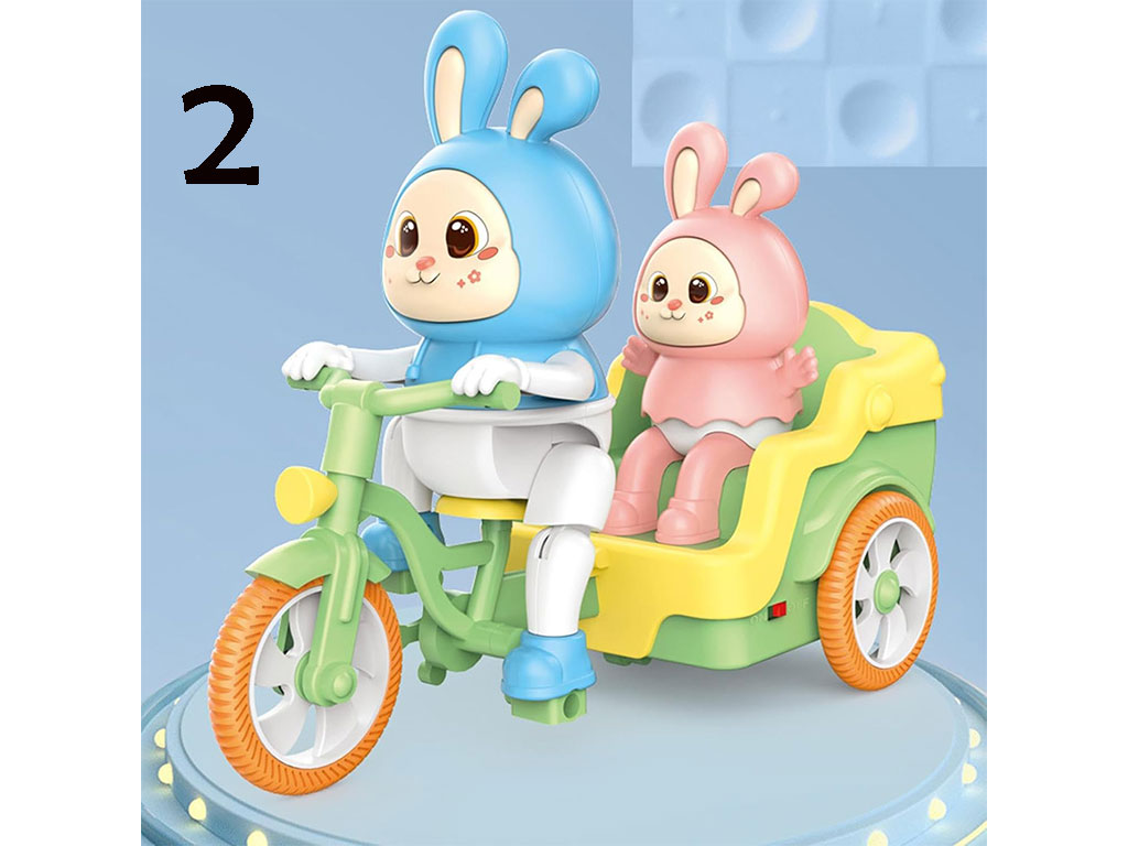 خرگوش موزیکال و چراغدار دوچرخه سوار اسباب بازی