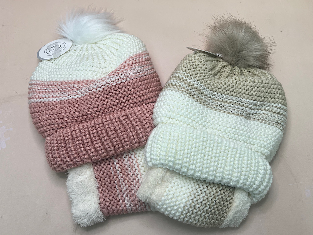 کلاه و شال دورگردنی بافت زمستانی توکرکی طرح shoan پاپو papo (دور سر 38cm)