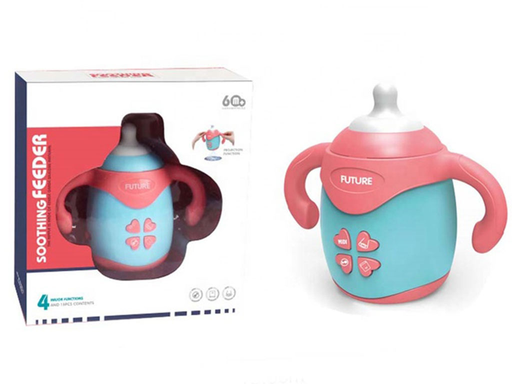 شیشه شیر موزیکال دارای دسته با سری سیلیکونی اسباب بازی