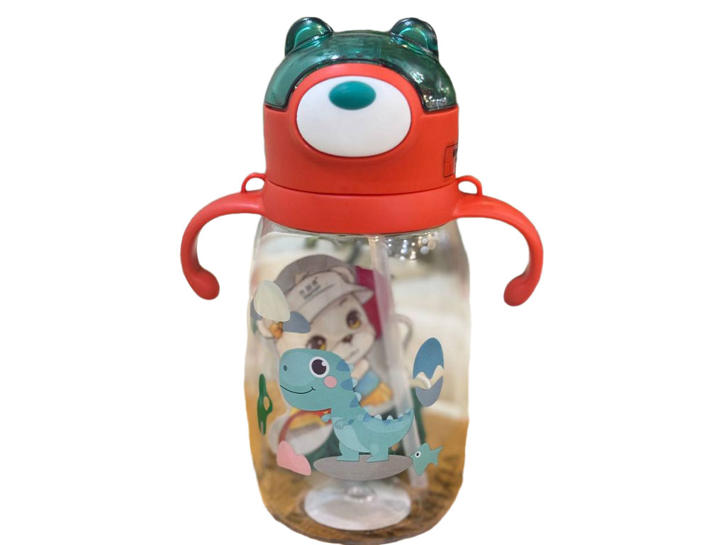 لیوان نی دار دارای دسته و بند بلند حجم 550 میل طرح خرس