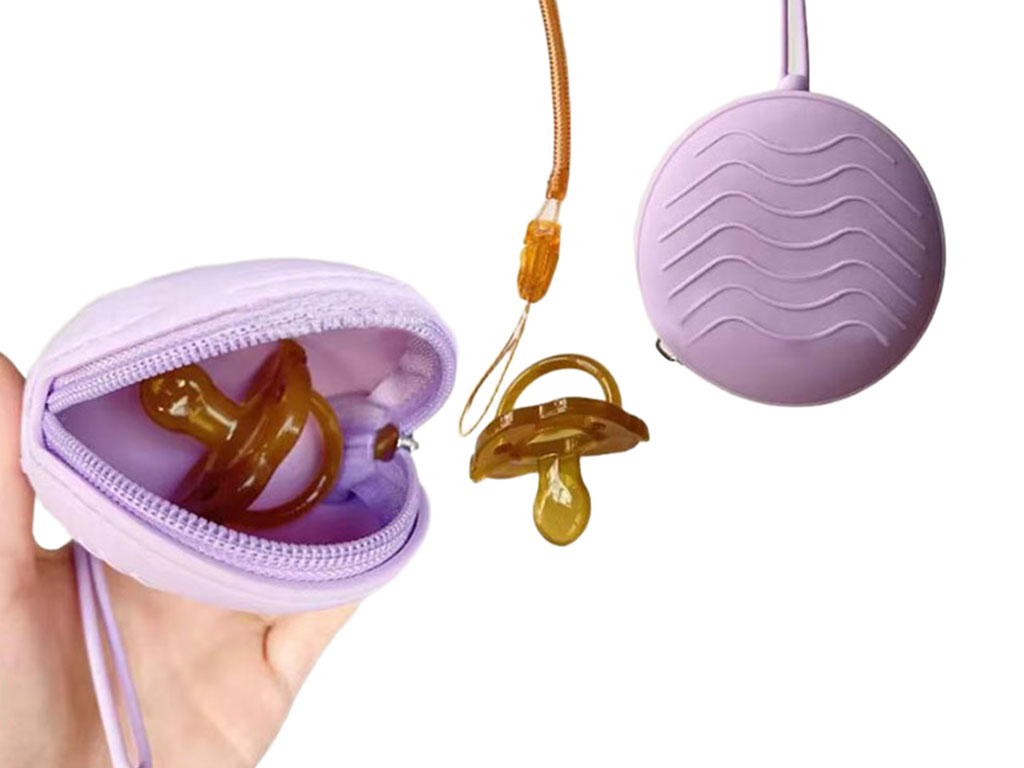 قاب پستانک زیپ دار  تمام سیلیکونی دسته دار