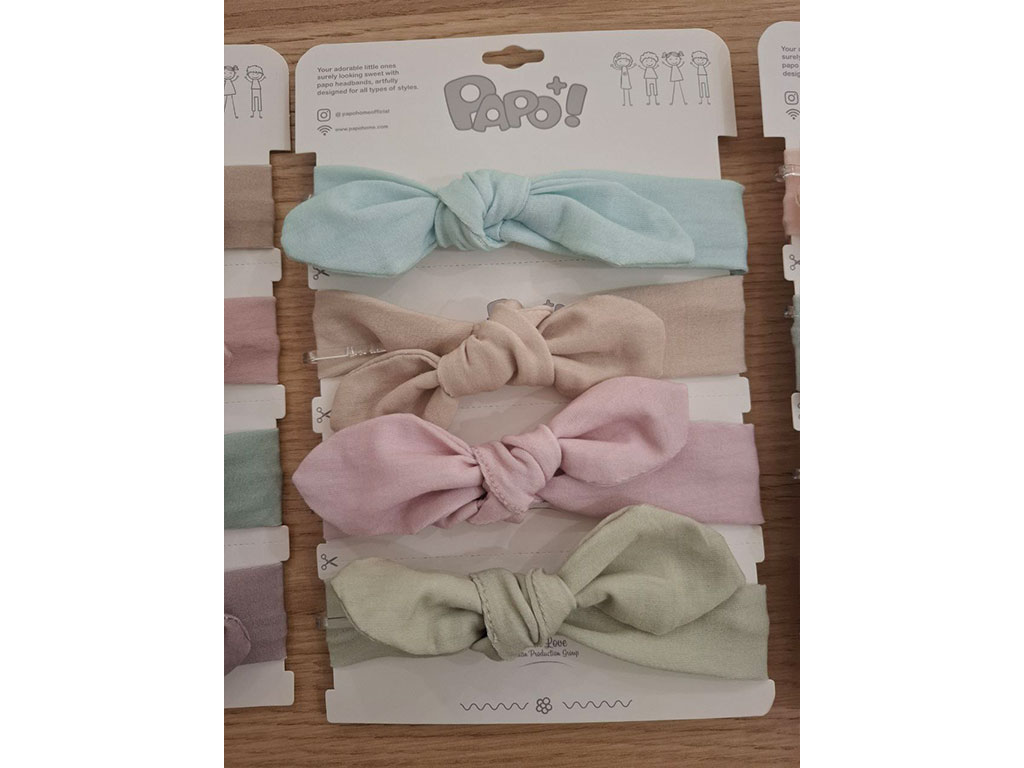 هدبند نوزادی مدل پاپیونی طرح Asana پاپو papo