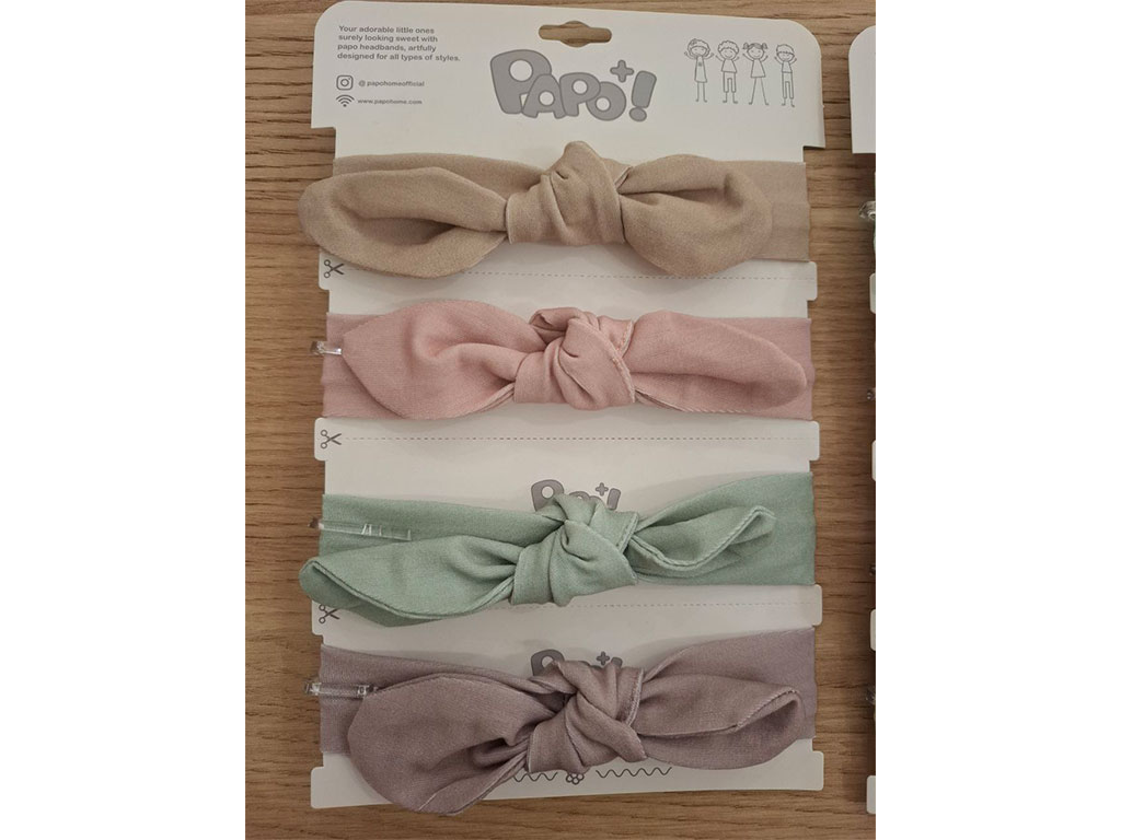 هدبند نوزادی مدل پاپیونی طرح Asana پاپو papo