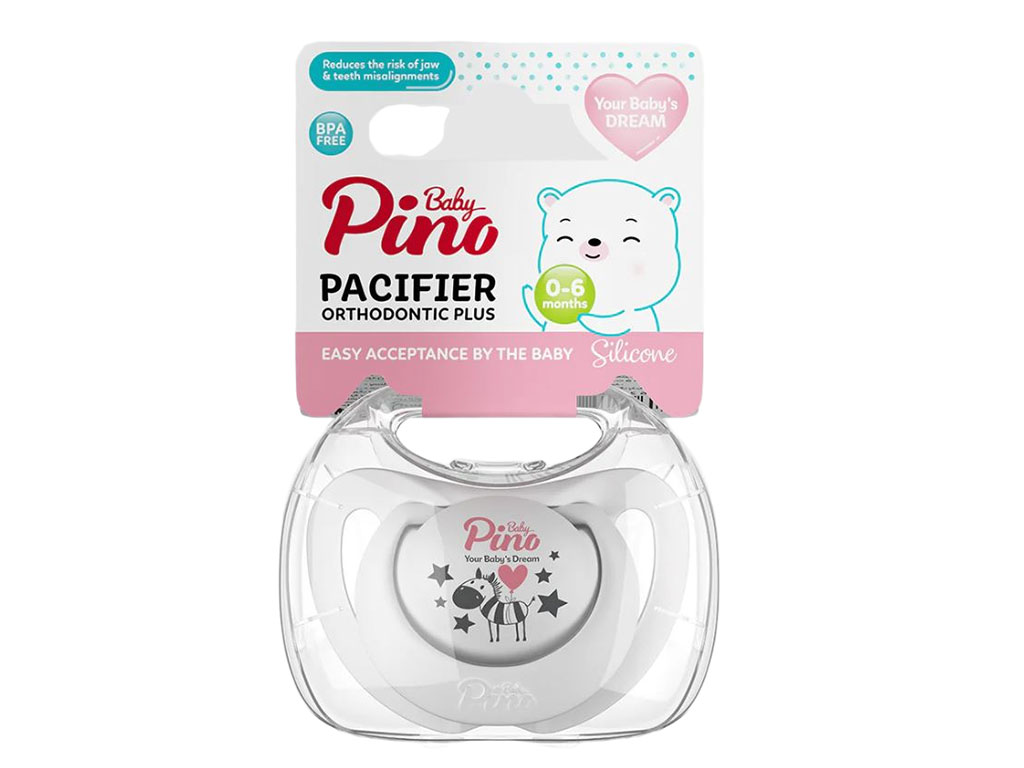 پستانک سیلیکونی ارتودنسی تک عددی سایز 6-0 ماه پینو بیبی Pino baby