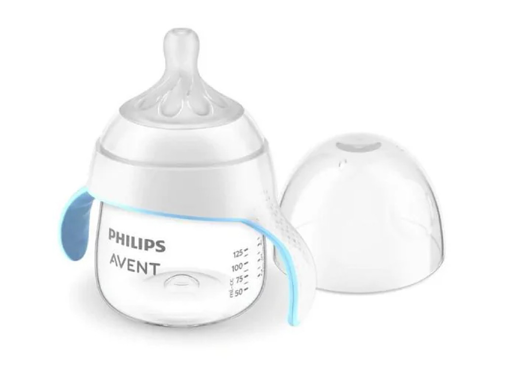 شیشه شیر دسته دار 5  قطره مدل نچرال Natural ظرفیت 150 میلی لیتر philips avent فیلیپس اونت