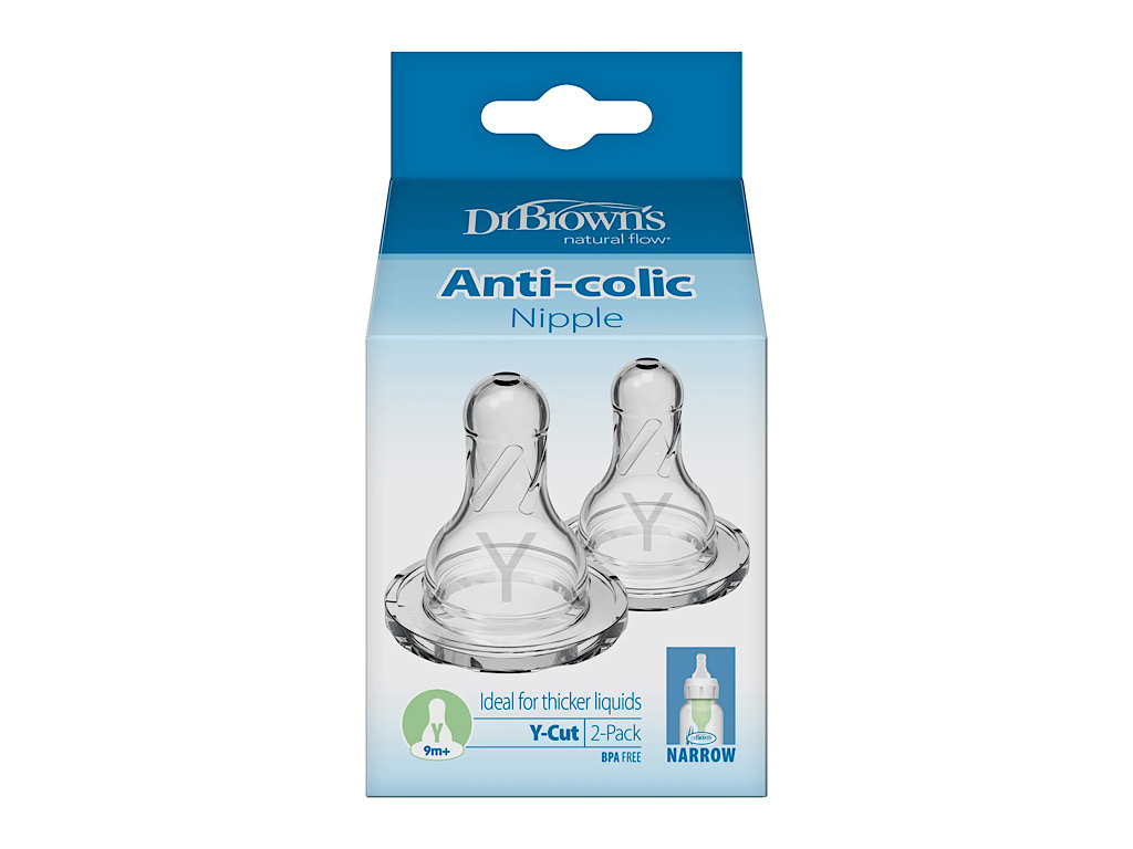 سر شیشه شیر سیلیکونی نوزادی  + 9ماه  مایعات غلیظ  Y cut دو عددی دکتر براون Dr Browns