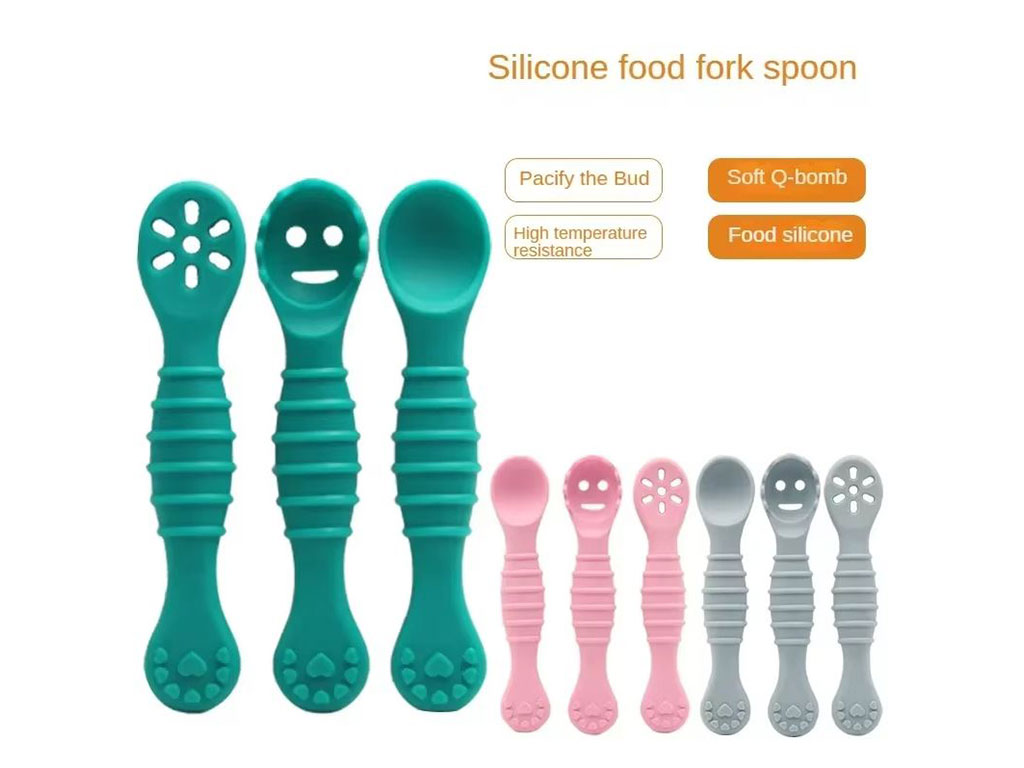 قاشق سیلیکونی 3 عددی پری اسپون قابدار