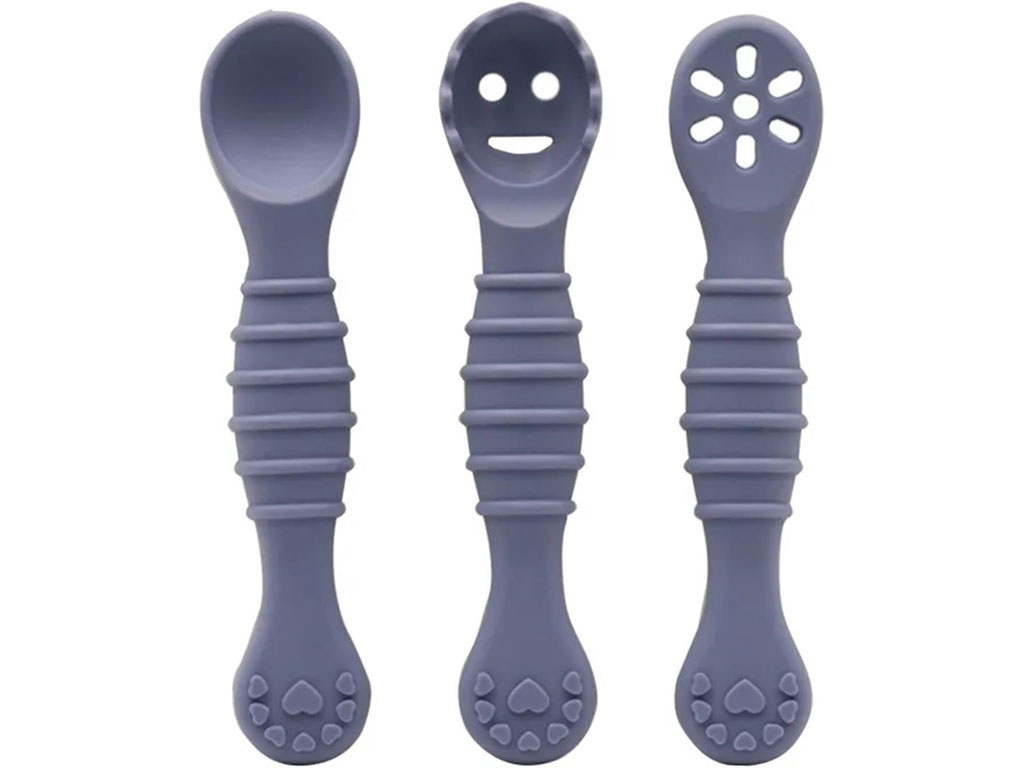 قاشق سیلیکونی 3 عددی پری اسپون قابدار