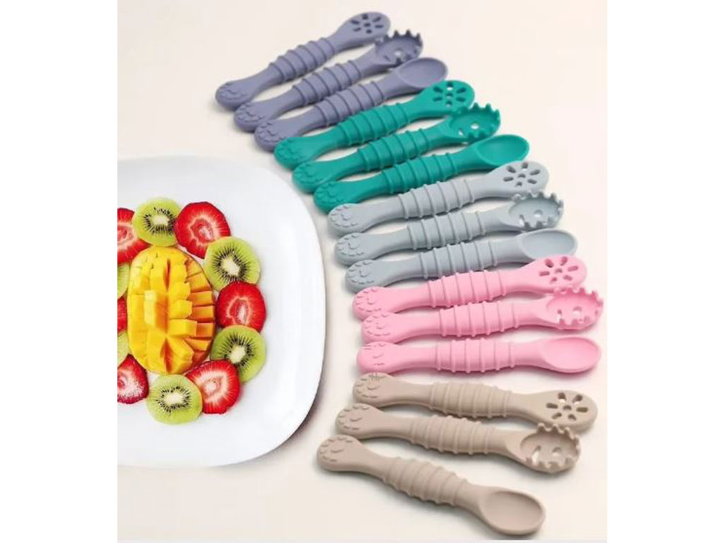 قاشق سیلیکونی 3 عددی پری اسپون قابدار