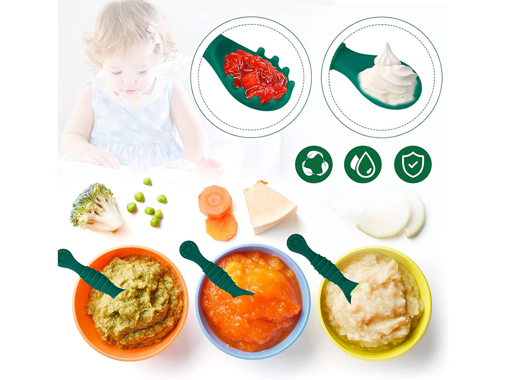 قاشق سیلیکونی 3 عددی پری اسپون قابدار