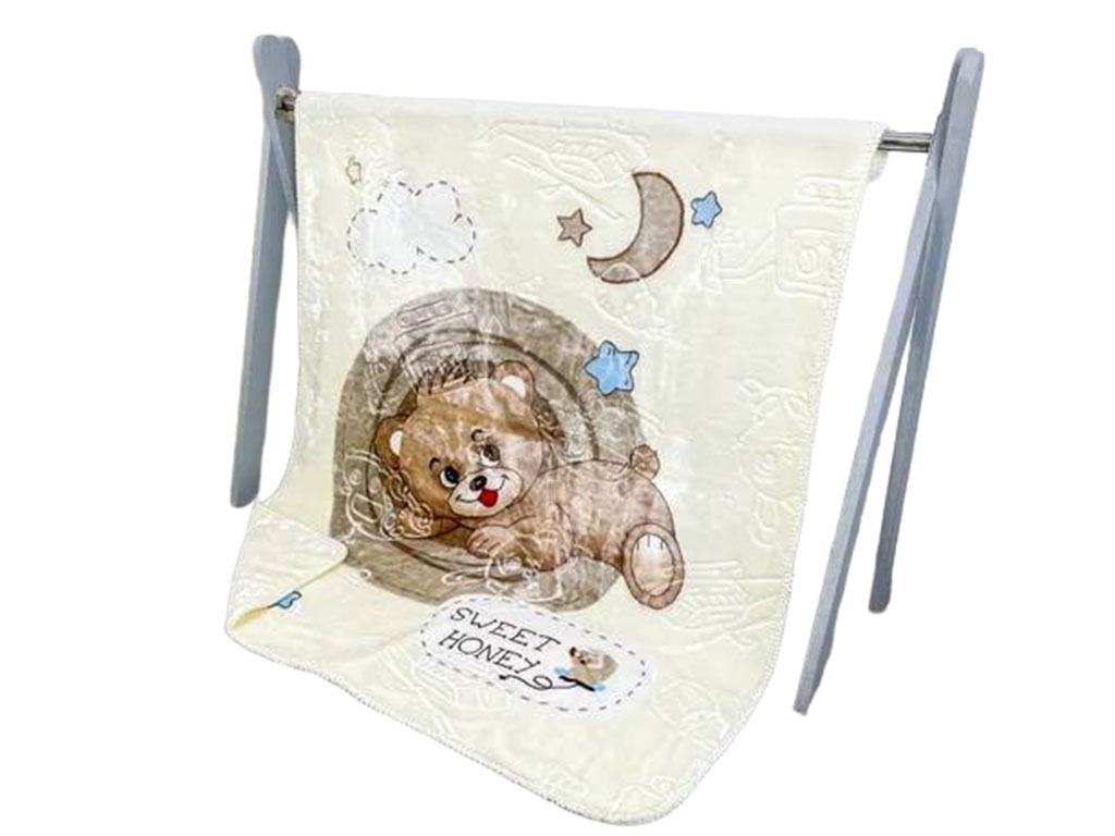 پتو مخمل پولیشی نوزادی طرح دار سایز 130*100 cm