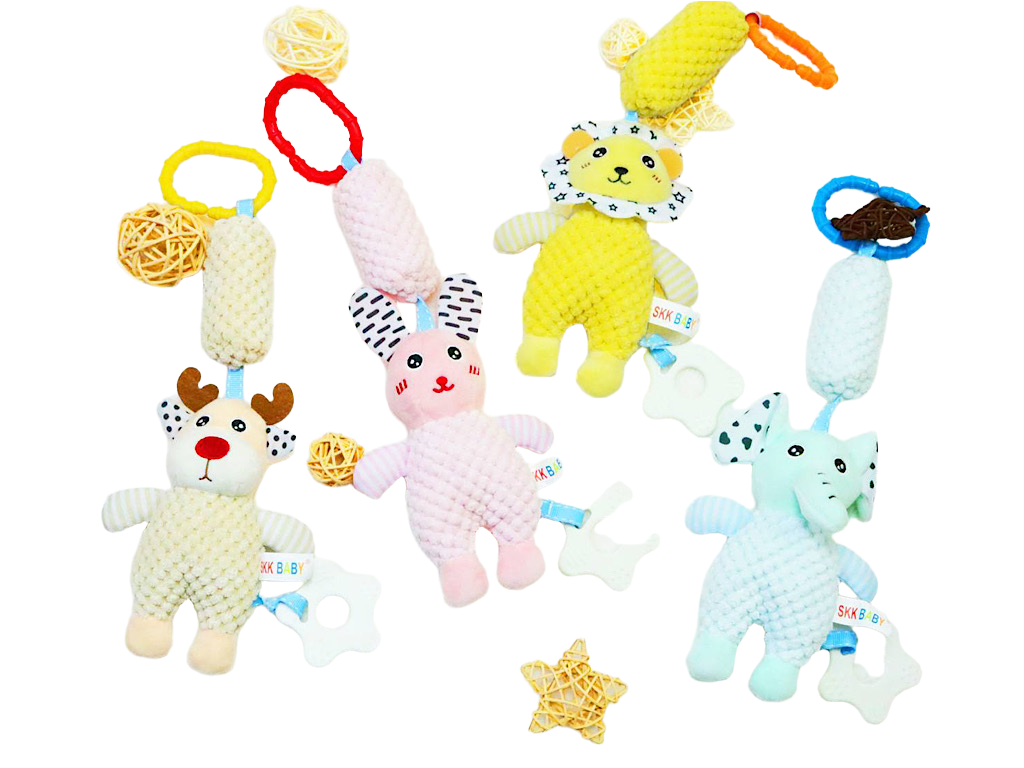 آویز کریر دندانگیردار جغجغه ای مخمل skk baby