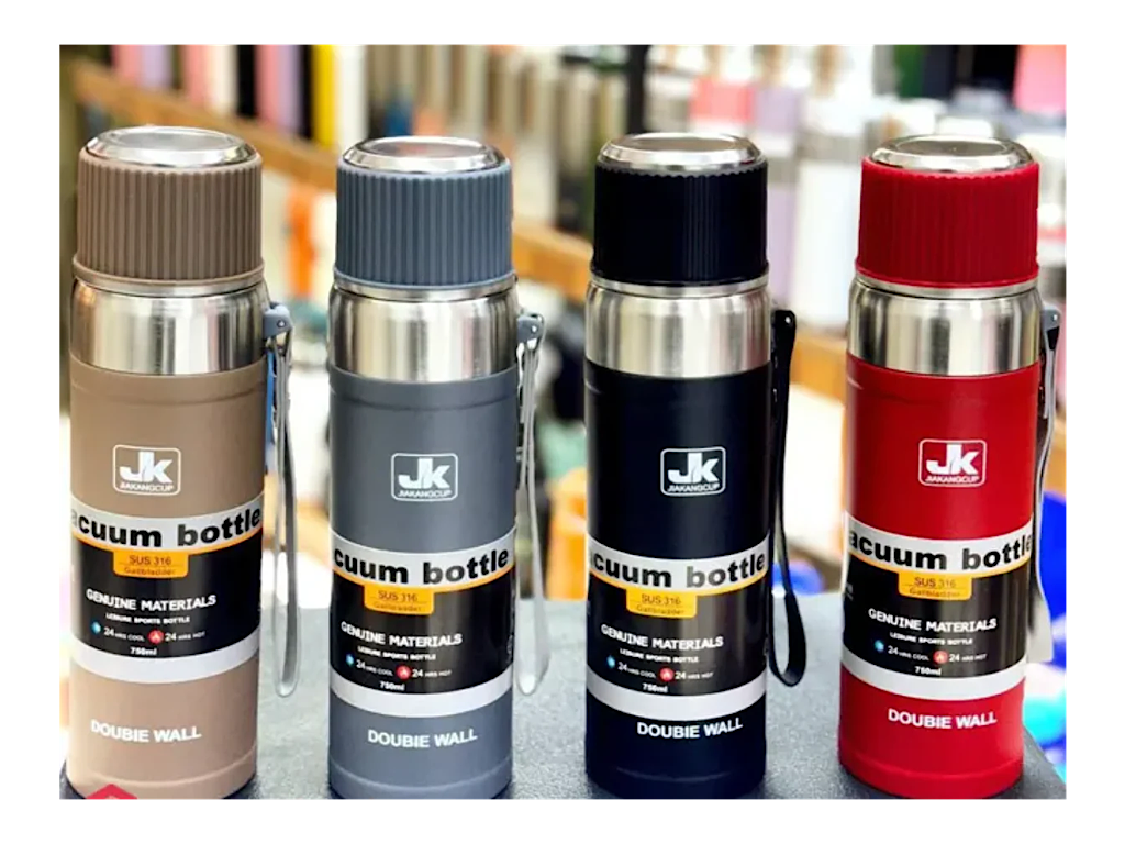 فلاسک استیل حجم 500 میلی لیتر همراه با بند دستی JK