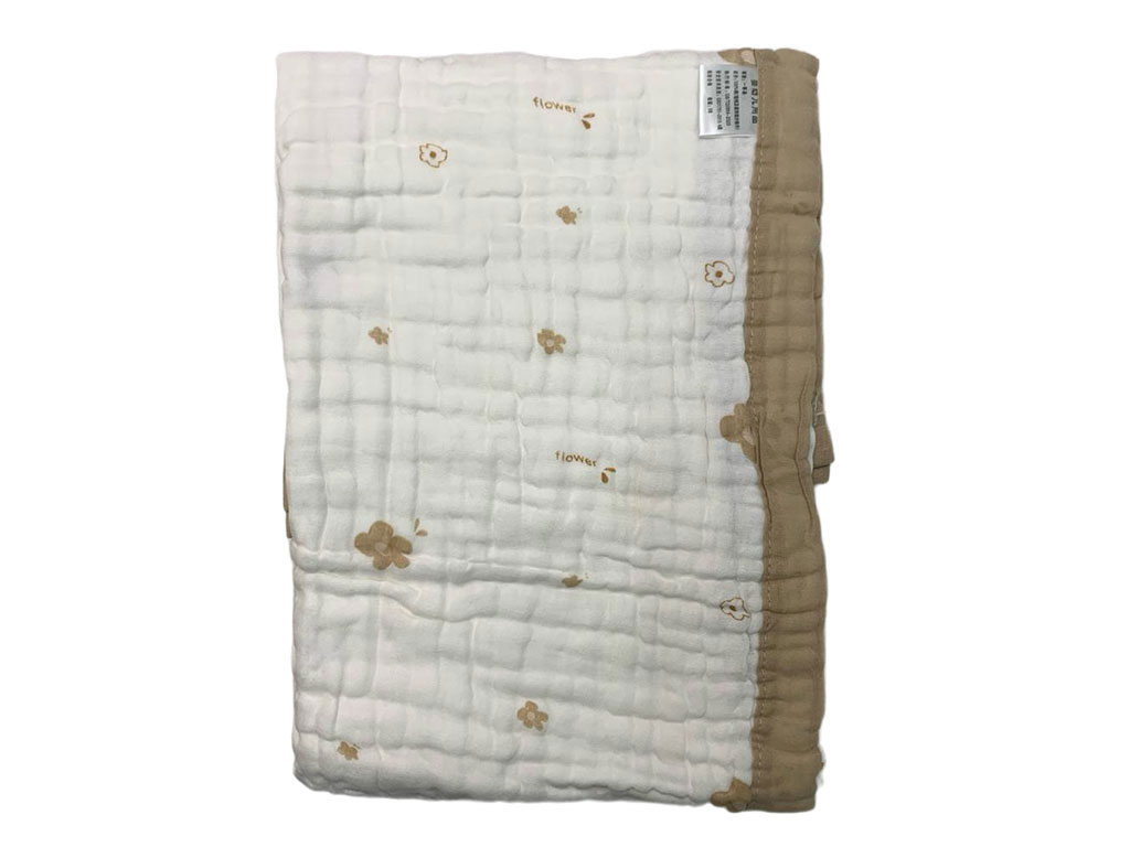 پتو دورپیچ نخی تابستانه دولایه با پارچه موسلین