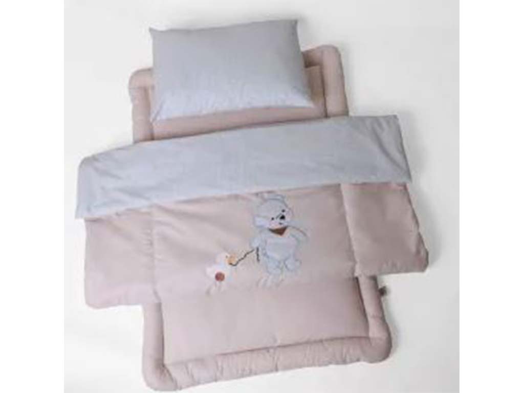 سرویس خواب دم دستی مسافرتی نوزادی(سایز 2)مجموعه 3 عددی تشک، لحاف و بالشت طرح خرس آبی الا ELA