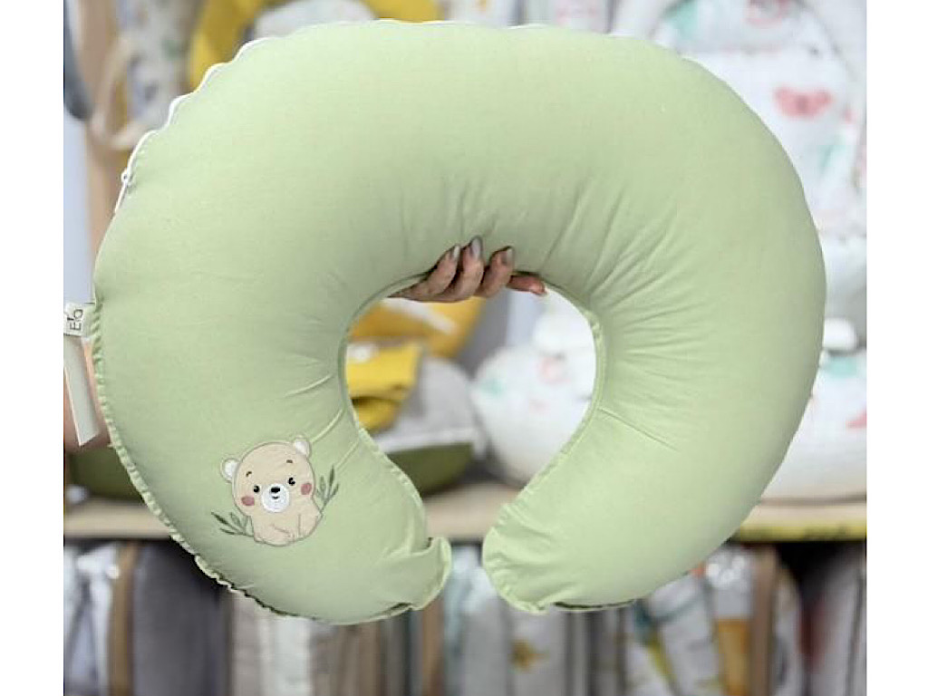 بالشت چند منظوره شیردهی نوزاد طرح گلدوزی خرس سبز   الا ELA