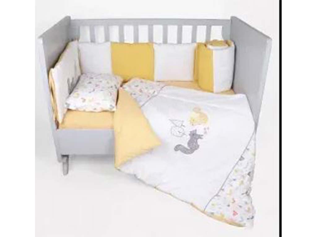 سرویس تخت خواب نوزادی طرح سنجاب خردلی  الا ELA