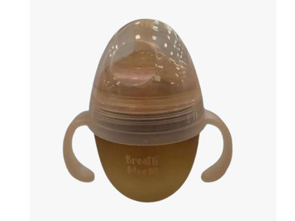 شیشه شیر سیلیکونی آنتی کولیک دارای دسته حجم 150 mil برث می breath mee