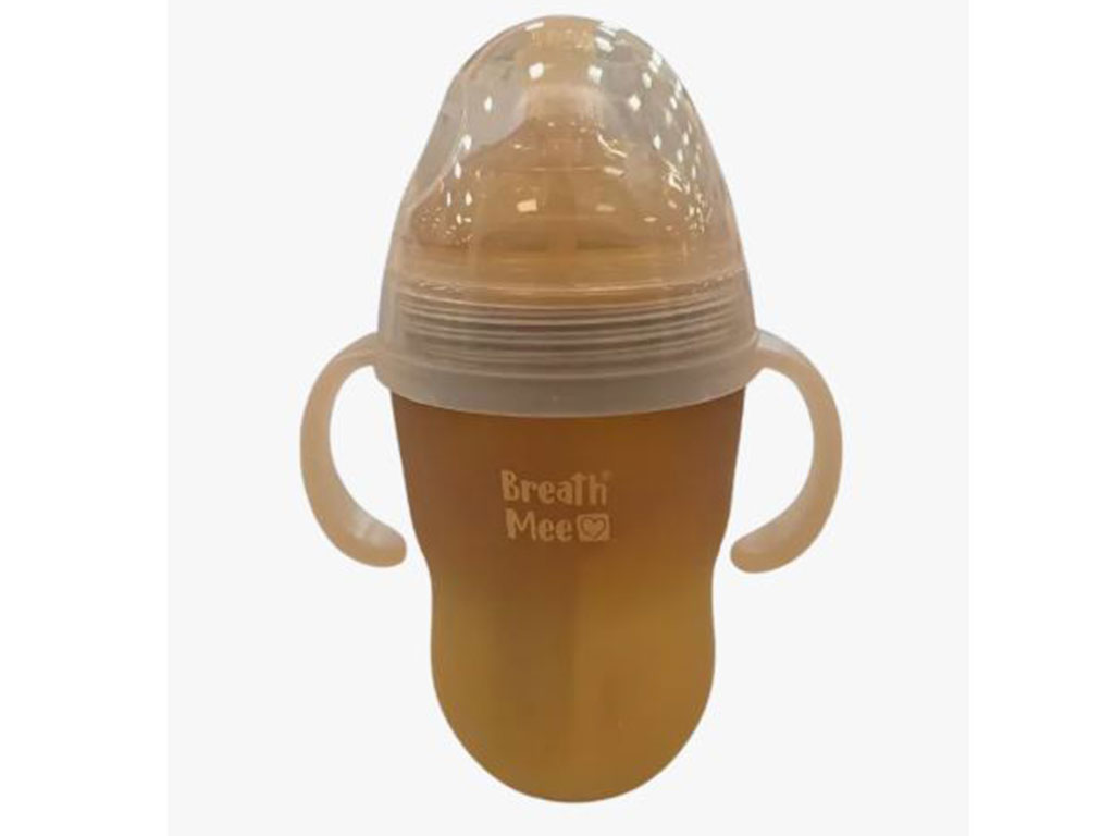 شیشه شیر سیلیکونی آنتی کولیک دارای دسته حجم 240 mil برث می breath mee