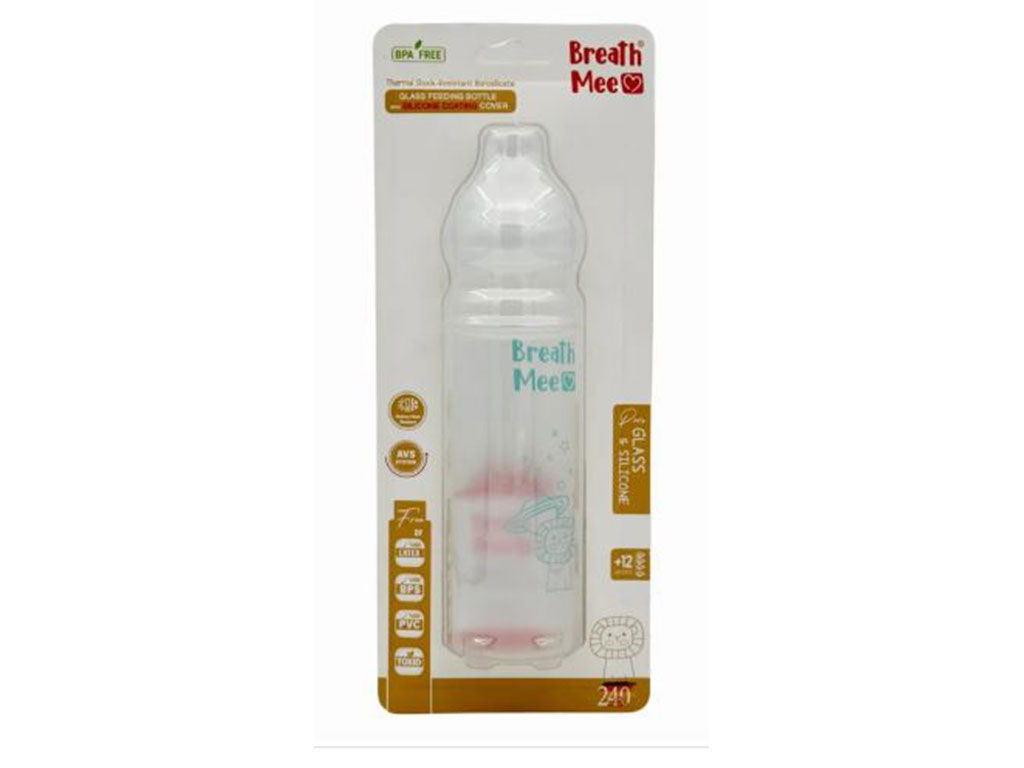 شیشه شیر پیرکس بالای 6 ماه 3 قطره حجم 240 mil برث می breath mee