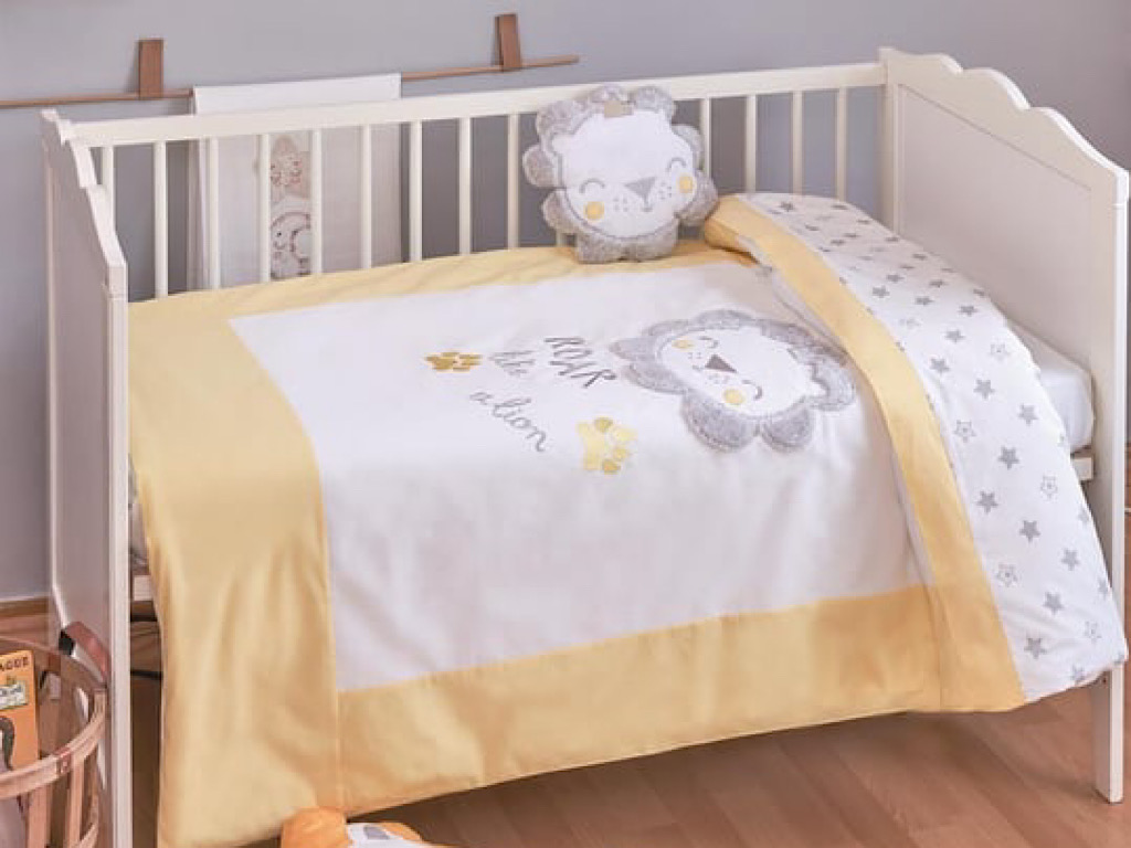 ست 3 تکه روتختی نوزادی به همراه کوسن عروسکی طرح حیوانات bibaby