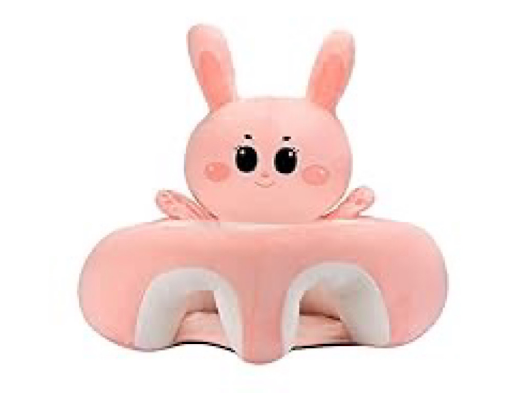 مبل آموزشی و مخملی نوزادی رنگ صورتی طرح خرگوش