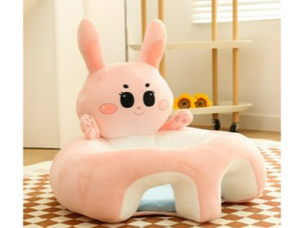 مبل آموزشی و مخملی نوزادی رنگ صورتی طرح خرگوش