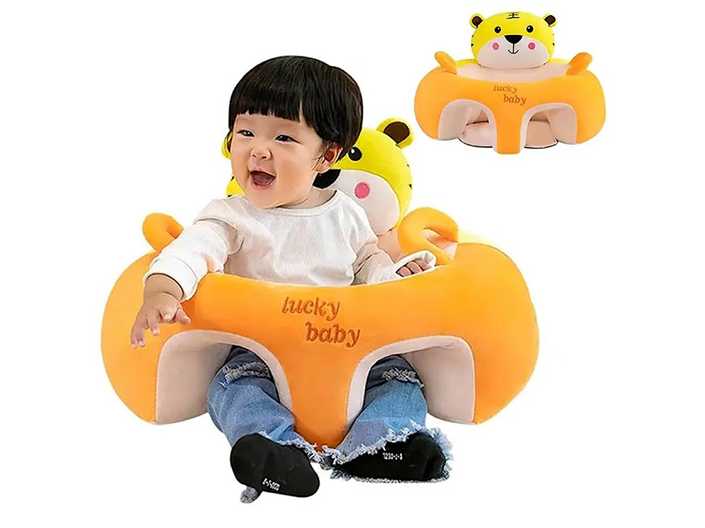 مبل آموزشی و مخملی نوزادی طرح ببر زرد و نارنجی